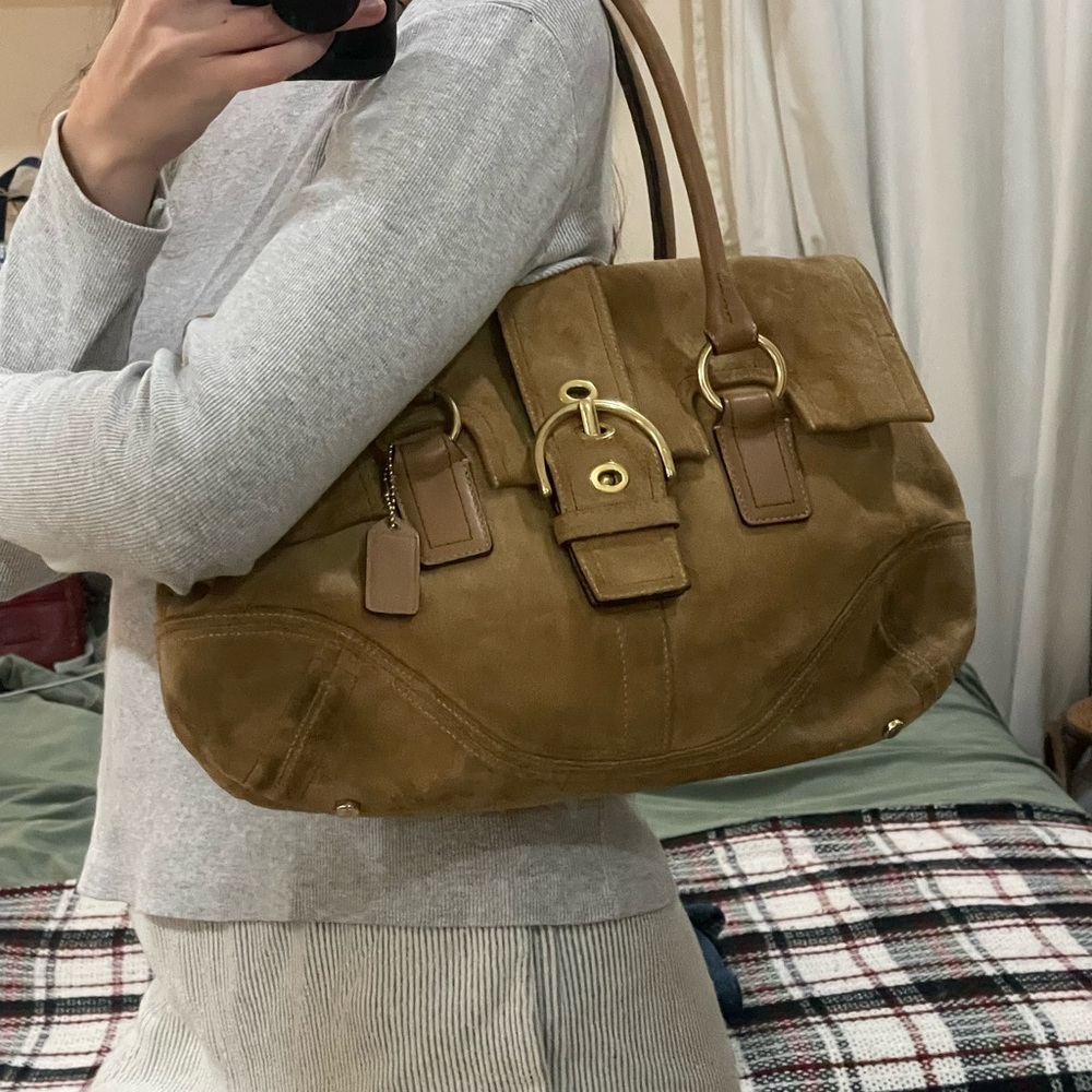 Coach Suede SoHo Buckle Purse